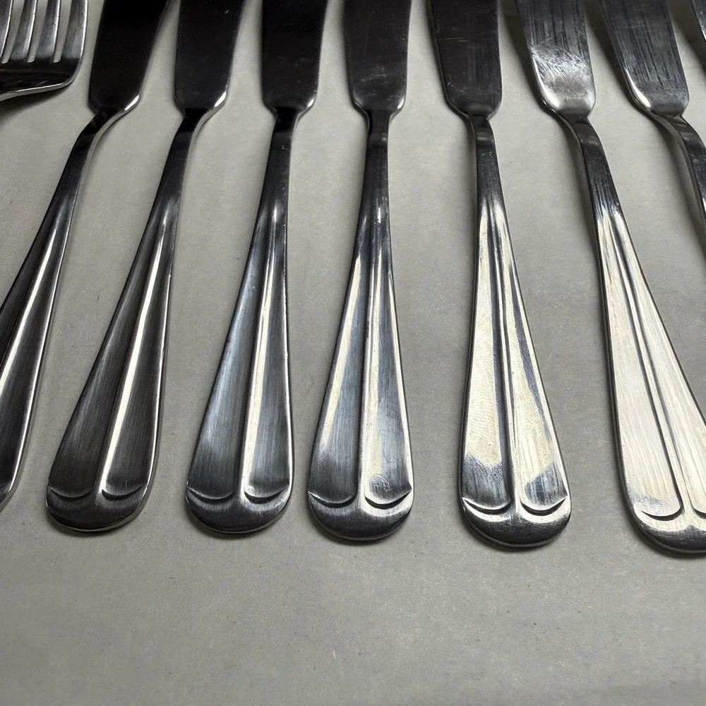 11 International Simplicity Center Ridge Stainless Butter Knives Forks Spoon